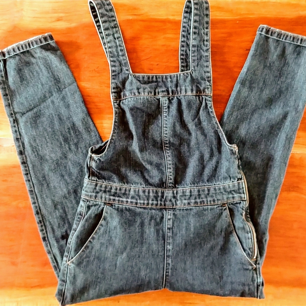 Topshop Moto Bib Overall Jeans Size 0